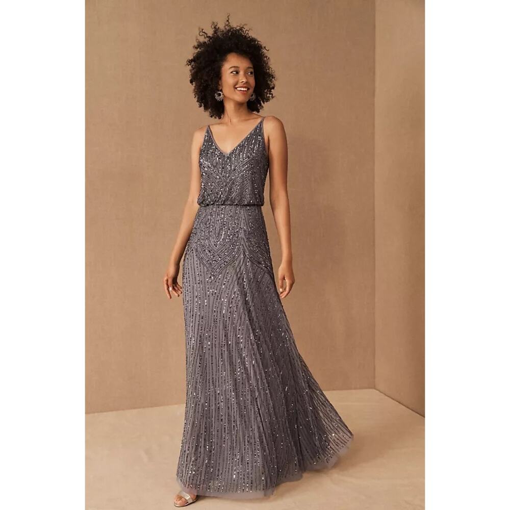 NEW- BHLDN FIDELIA DRESS GREY LACED BEADED DETAIL Sz:6 Ret‎ $368 SOLD OUT!!